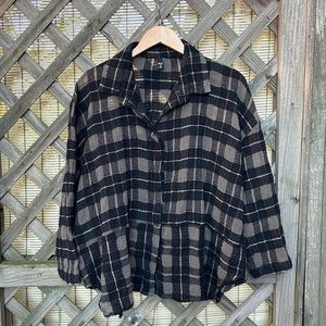 Dress to Kill by Jane Mohr Plaid Shirt Top One Size Fits All